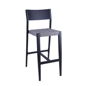 Aluminum Barstool With Gray Woven Seat