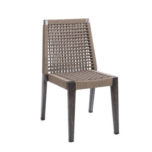 Aluminum Wood Grain Frame Rope Chair