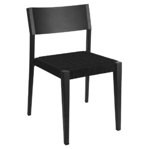 Aluminum Chair With Black Woven Seat