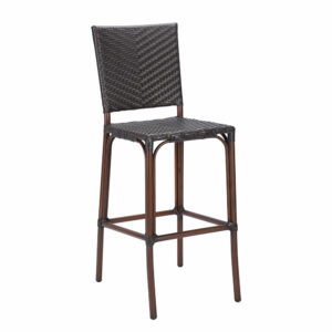 Bamboo Frame With Wicker Weave Barstool