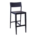 Commercial Faux Teak Aluminum Barstool