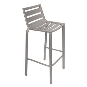 Multi Slats Silver Aluminum Barstool