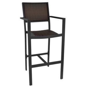 Outdoor Commercial Wicker Rattan Arm Barstool