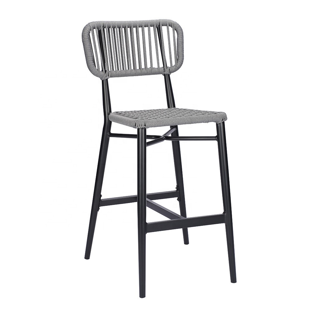 Outdoor Restaurant Aluminum Rattan Barstool