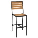 Outdoor Restaurant Faux Teak Side Barstool