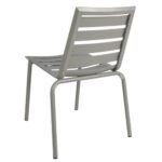 Outdoor Restaurant Multi Slats Silver Aluminum Chair