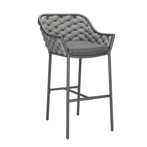 Outdoor Restaurant Rattan Arm Barstool