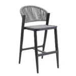 Patio Aluminum Barstool With Polyester Rope