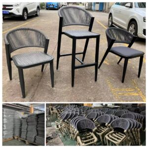 Patio Aluminum Chair With Polyester Rope