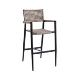 Patio Aluminum Rope Woven Arm Barstool