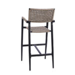 Patio Aluminum Rope Woven Arm Barstool 4