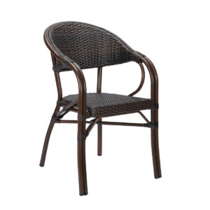 Patio Bamboo Frame Rattan Arm Chair