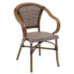 Patio Bamboo Frame Wicker Arm Chair