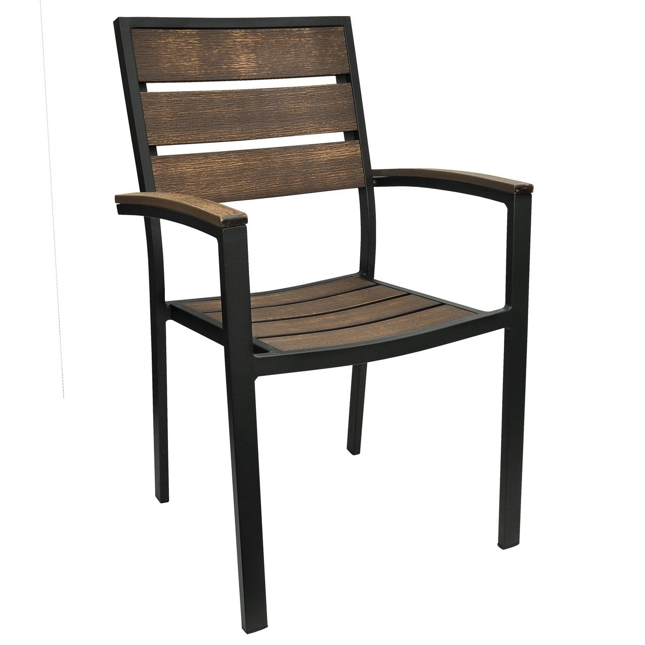 Patio Aluminum Poly Lumber Slat Arm Chair