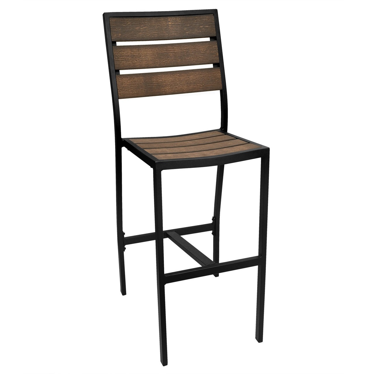 Patio Faux Teak Aluminum Side Barstool