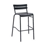 Patio Restaurant Black Aluminum Barstool