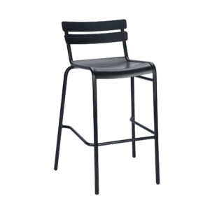 Patio Restaurant Black Aluminum Barstool