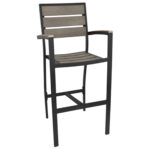 Restaurant Aluminum Poly Lumber Arm Barstool