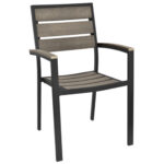 Restaurant Aluminum Poly Lumber Arm Chair