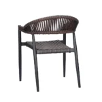 Restaurant Aluminum Wicker Rattan Arm Chair 1