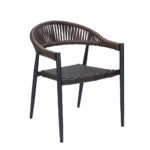 Restaurant Aluminum Wicker Rattan Arm Chair