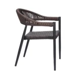 Restaurant Aluminum Wicker Rattan Arm Chair 3