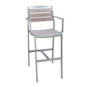 Restaurant Aluminum Wood Arm Barstool