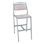 Restaurant Aluminum Wood Side Barstool