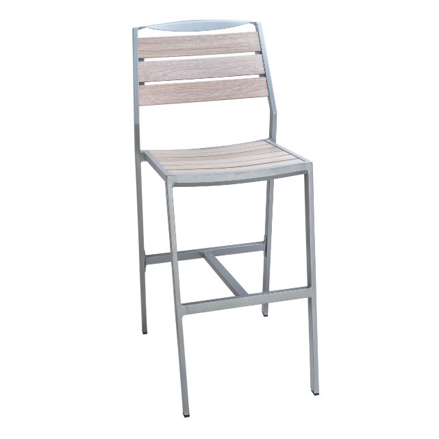 Restaurant Aluminum Wood Side Barstool