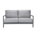 Aluminum Outdoor Loveseat In Gray 2