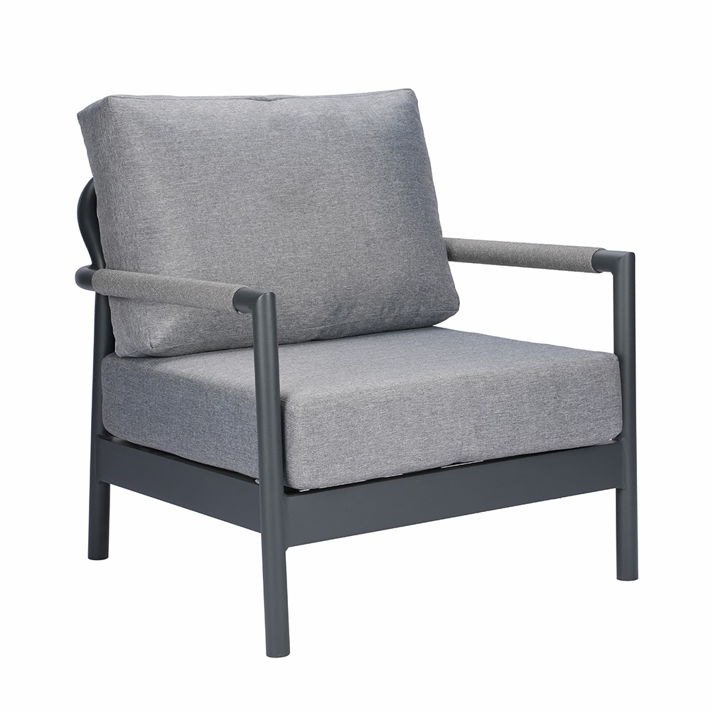 Aluminum Outdoor Single Sofa In Gray