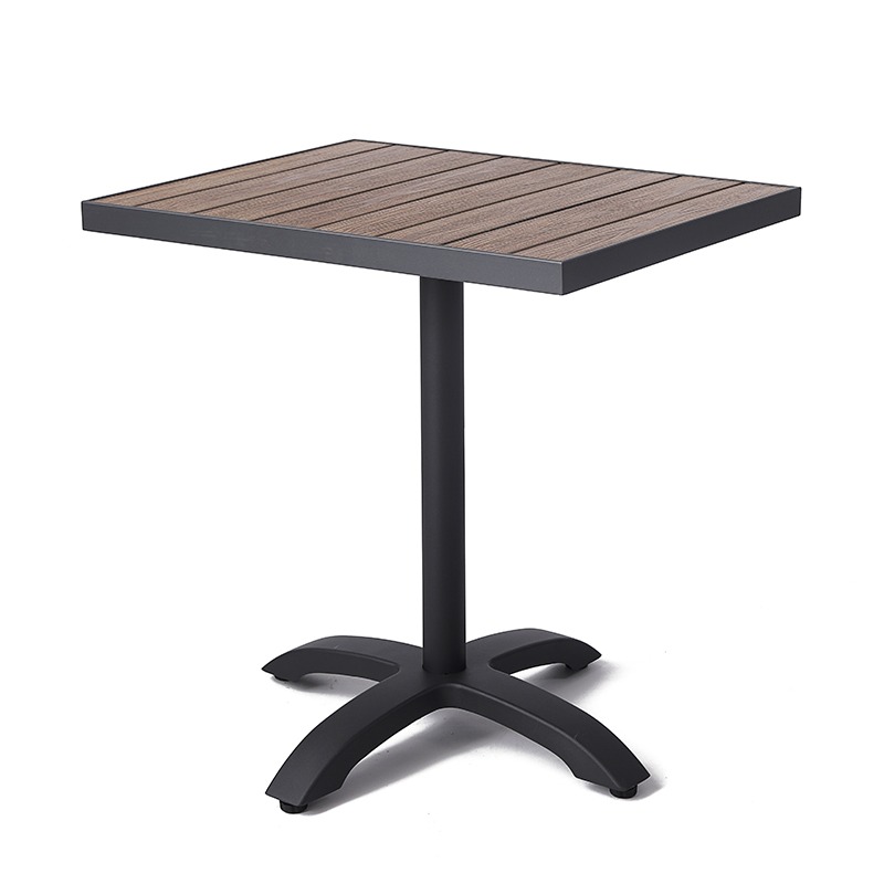 Aluminum Patio Table With Synthetic Teak Top