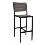 Bistro Brushed Brown Faux Teak Side Barstool