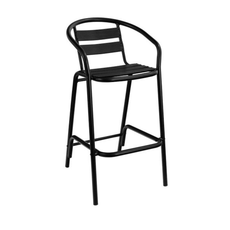 Bistro Restaurant Stack Black Arm Barstool