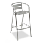 Bistro Restaurant Stack Silver Arm Barstool