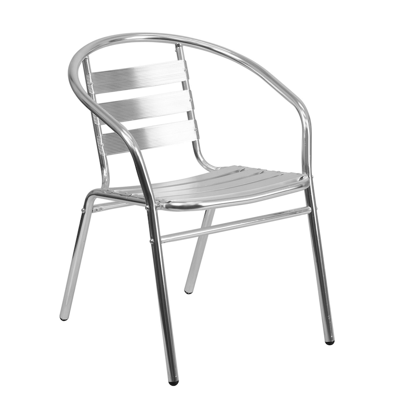 Bistro Restaurant Stack Silver Arm Chair