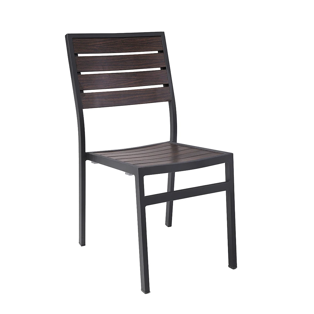 Outdoor Aluminum Side Chair With Aluminum Slats