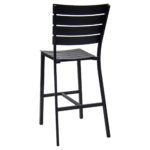 Outdoor Restaurant Metal Black Side Barstool 1