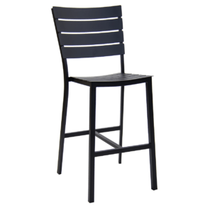 Outdoor Restaurant Metal Black Side Barstool