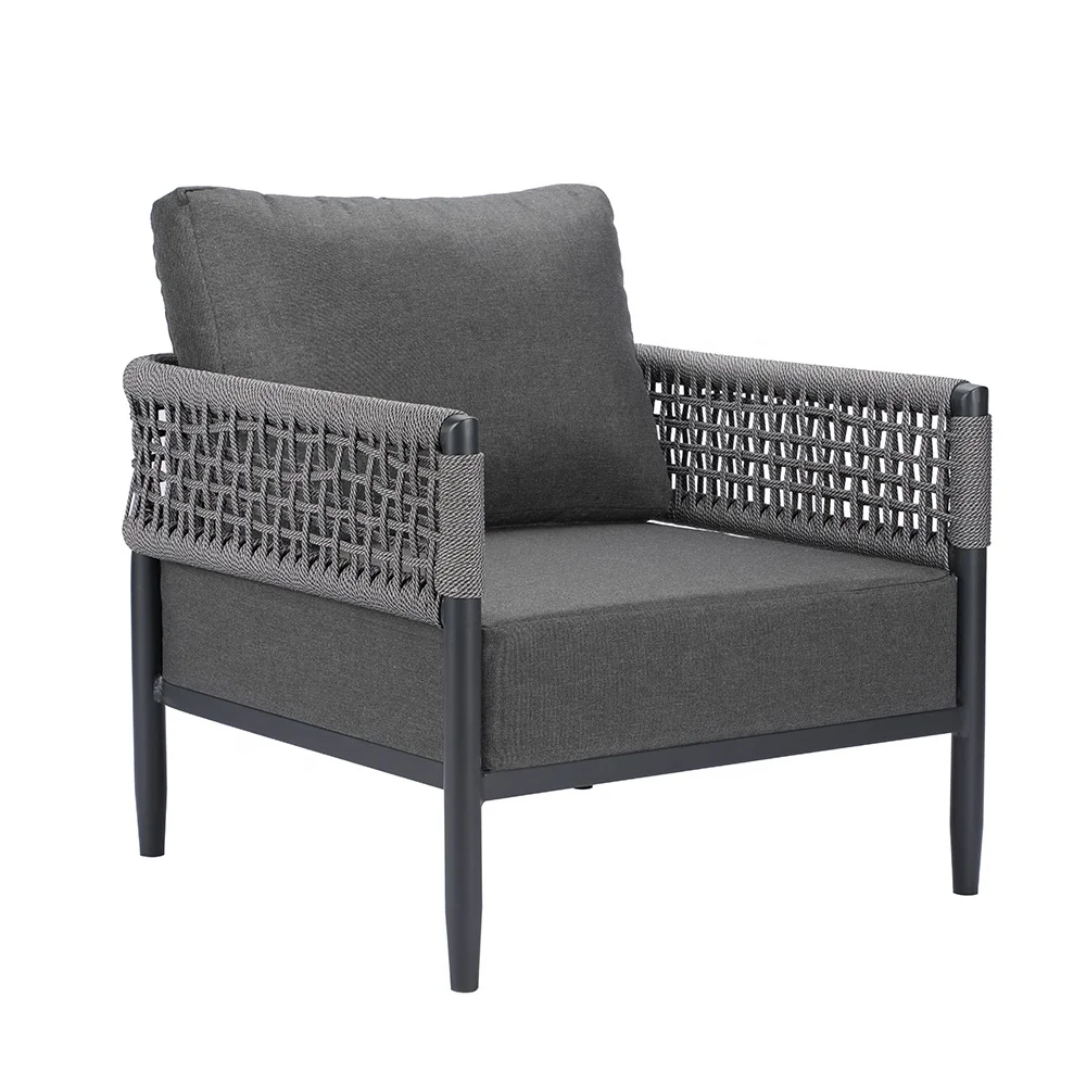 Outdoor Single Sofa With Gray Cushion