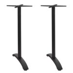 Patio Black Double Bar Height Table Base