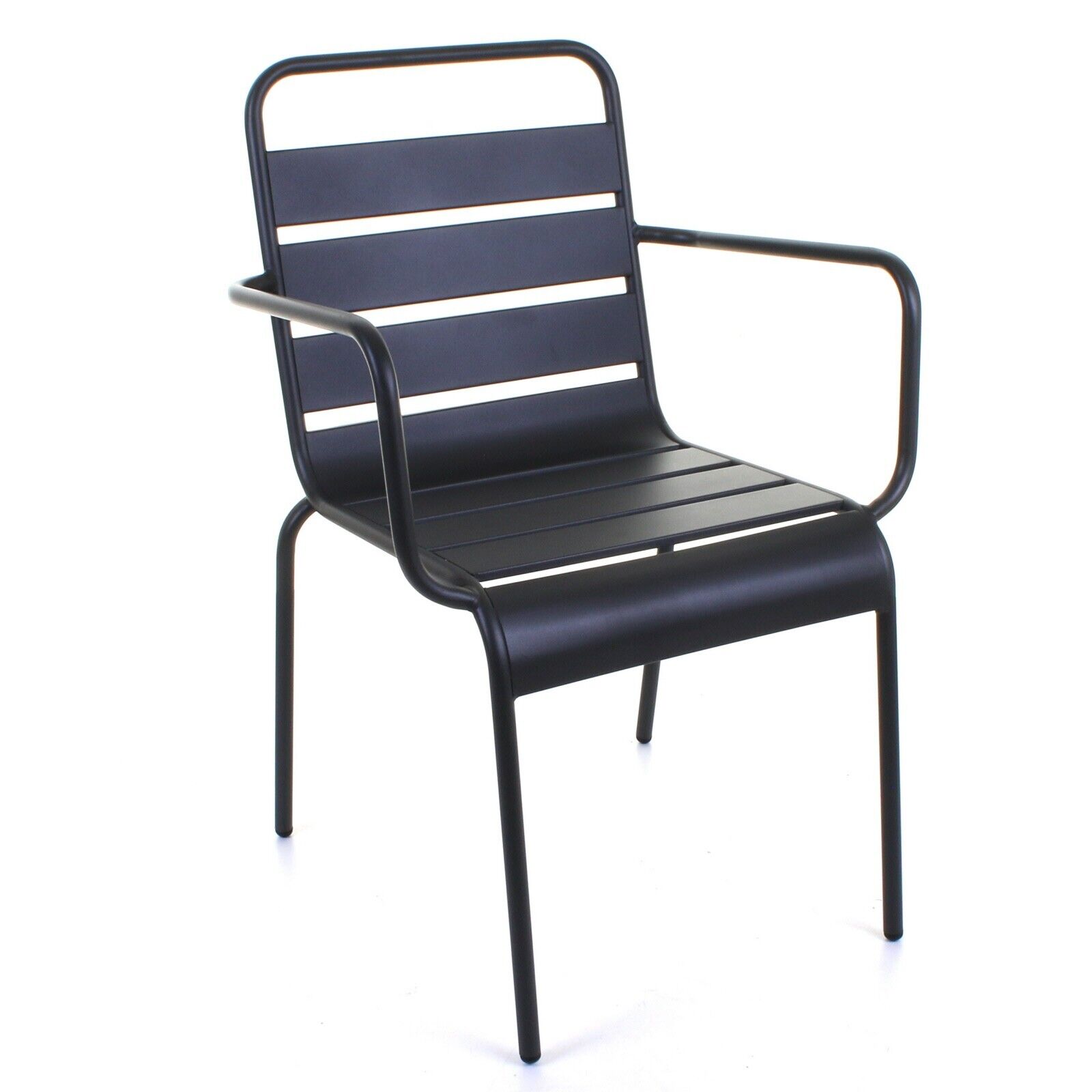 Premium Black Metal Restaurant Arm Chair