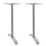 Silver Double Bar Height Table Base