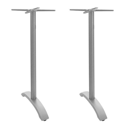 Silver Double Bar Height Table Base