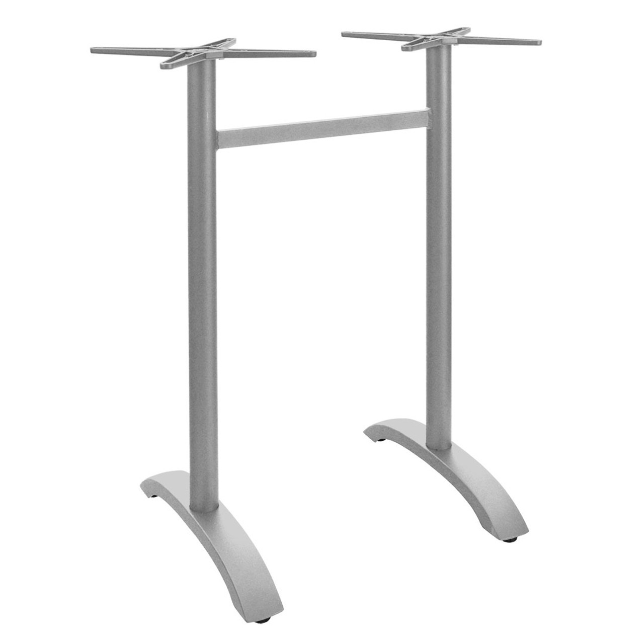 Double Center Silver Bar Height Table Base