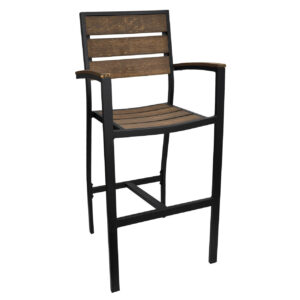 Outdoor Aluminum Antique Wood Arm Barstool Zp Seating Outdoor Commerical Furniture Manufacturer