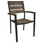 Outdoor Aluminum Antique Wood Arm Chair Zp Seating Outdoor Commerical Furniture Manufacturer