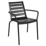 Outdoor Black Aluminum Arm Chair