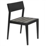 Outdoor Aluminum Chair With Gray Teak Slats 1