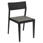 Outdoor Aluminum Chair With Gray Teak Slats